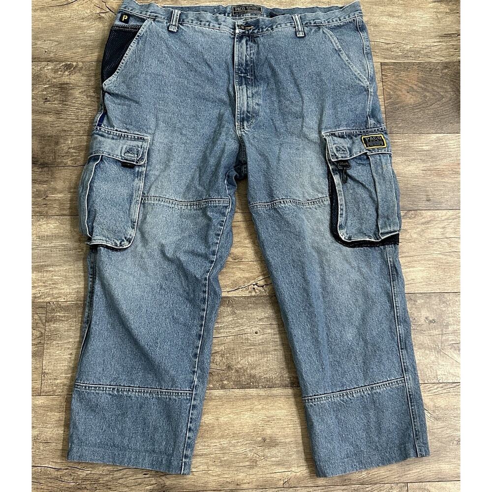 PACO Sport Rugged Wear 48 X 32 Baggy Cargo Utility JNCO Style Streetwear Jeans